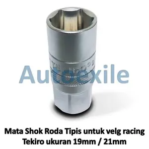 Mata Kunci Shok Roda Tipis Tekiro Segienam 19mm / 21mm untuk buka mur velg racing mobil