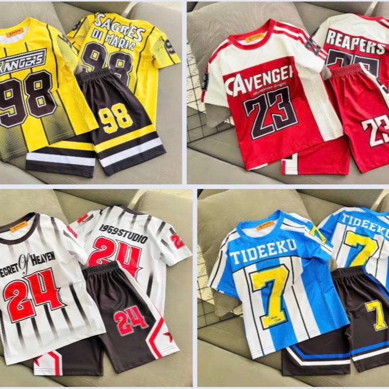  Set 4 bộ  THỂ THAO.  cho bé đủ size từ 10-40kg chất thun lạnh mềm mịn mát có giãn  Ko lo bong tróc khi giặt máy 