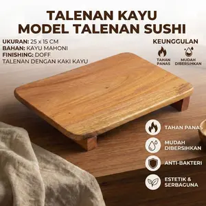 Talenan Kaki Kayu Tanpa Sambungan Model Sushi Minimalis dengan kaki Kayu - Handmade Kitchenware