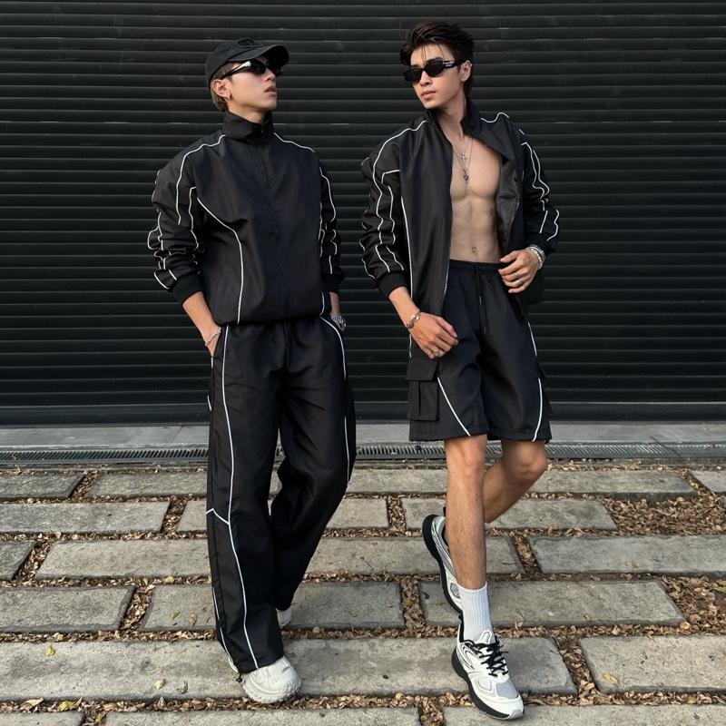 SET BỘ Quần Áo khoác dù FAFIC Nylon Track áo jacket dù 2 lớp chất dày dành cho nam nữ unisex