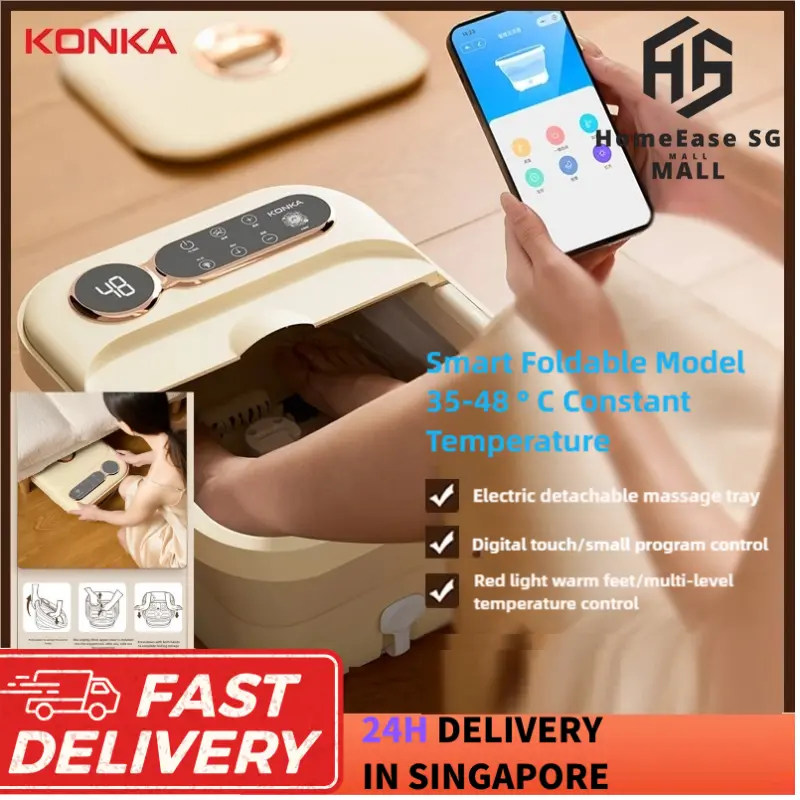 【SGReady Stock】Konka Foot Bath Bucket Constant Temperature Foot Bath Tub Spa Folding Foot Bath Tub Foot Bath Bucket Foot Massager Foot Bath Tub Health And Wellness