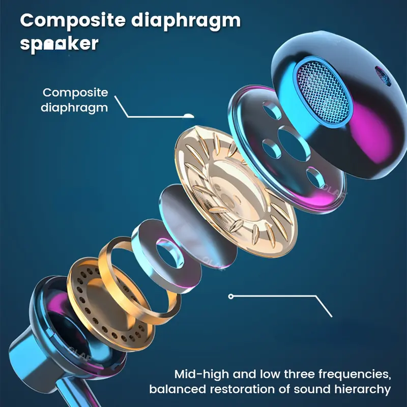 BKWHALE - Tai nghe không dây dây đeo cổ BT-21, tai nghe Bluetooth tương thích 5.0, có micrô, âm trầm, khử tiếng ồn, tai nghe thể thao chạy, tai nghe lâu dài Elfly 6