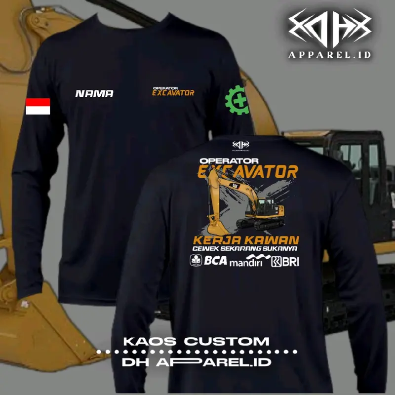 DH APPAREL Kaos Distro EXCAVATOR KATA KATA KERJA KAWAN || Bahan Combed 24s 0