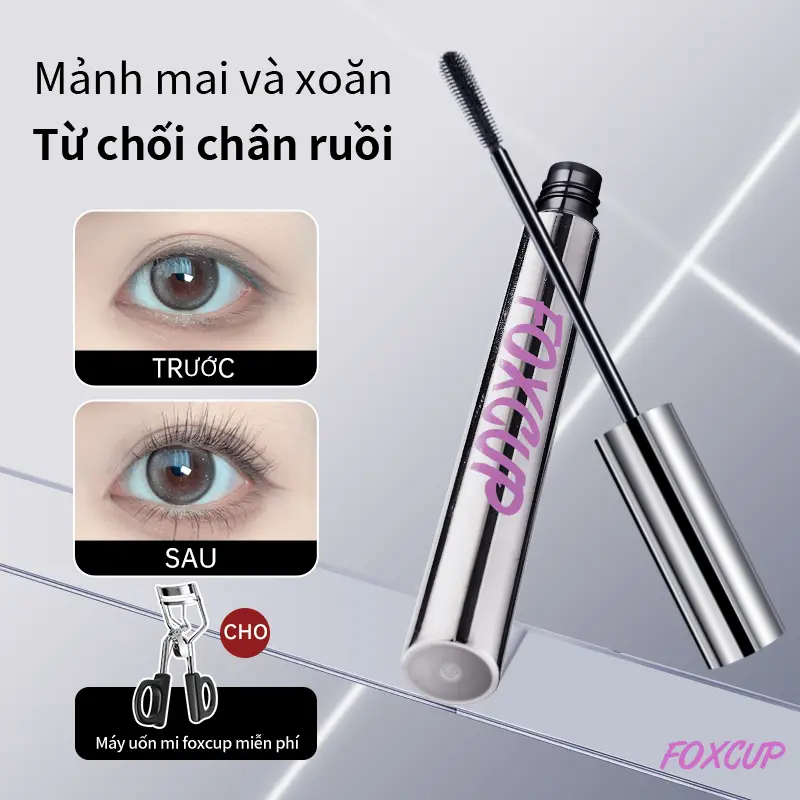 FOXCUP Mascara,6g , [Đầu cọ mới không dính da, chỉ bám vào lông mi] Dễ dàng chuốt mi, cong vút bền lâu, tơi tách từng sợi, chống nước và mồ hôi.