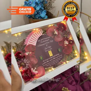 Bingkai Mahar Pernikahan Aesthetic 30x40 30x35 Mahar Akrilik Dome Minimalis