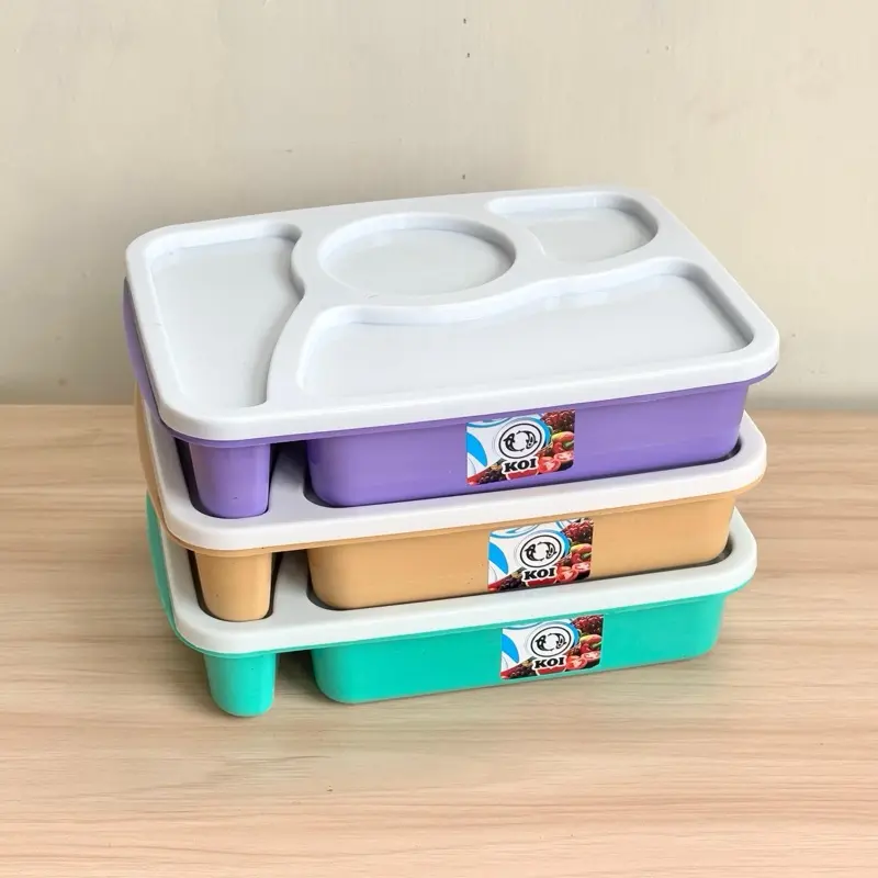 [COD] Kotak Bekal Anak Anti Tumpah 4 sekat / Lunchbox makan murah Warna Soft Kitchenware Plastik PP5 NARUTO
