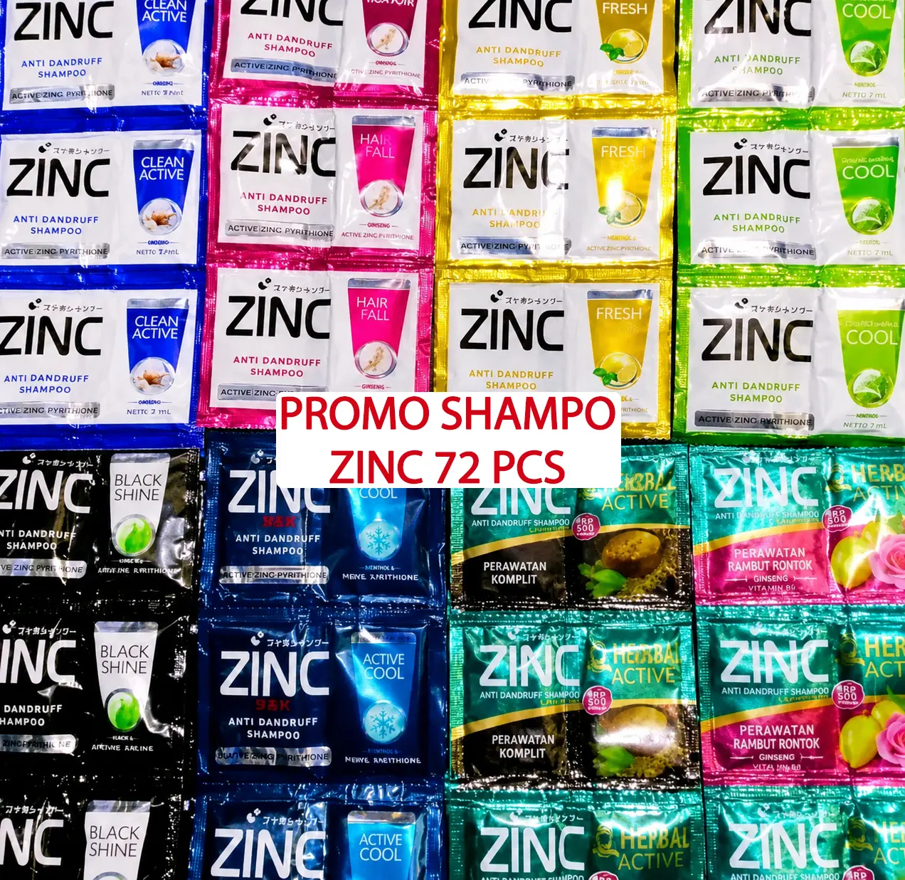 PROMO Shampo ZINC 72 Pcs/3 RENCENG Perawatan Rambut