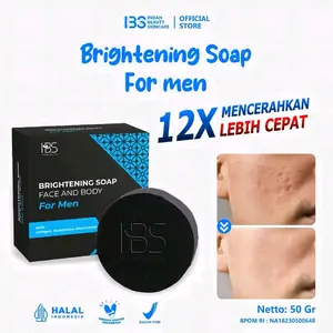 [ 1pcs ] IBS Brightening Soap Face & Body For Men 50gr sabun muka pria berminyak dan kusam sabun Mandi Perawatan Membersihkan Pencerah Tubuh