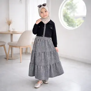 CF Kids Gamis Anak Perempuan Set Balero Rompi Crop Kinara – Dress Kotak Kekinian