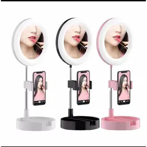 KACA LIPAT MAKEUP / TRIPOD SELFIE LAMPU LED + KACA MAKE UP// MIRROR // RINGLIGHT BEAUTY LAMP / CERMIN RINGLIGHT G3 LIVE TIKTOK LED LIGHT / CERMIN MAKE UP LIPAT MURAH