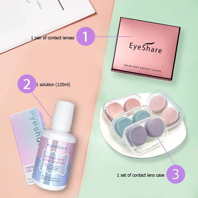 EyeshareID Minus (-1.00-6.00) Set Lensa Lembut Hijau Estonia Baru 14.5mm (Air Lensa Lembut 120ml + Kotak Perawatan) Lensa Kontak Berwarna Cocok untuk Penggunaan Sepanjang Tahun Lensa Kontak Lensa Lembut Udara Lembut Softlens Soflen 8