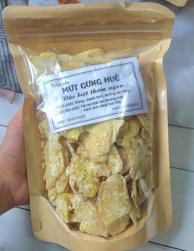 Mứt Gừng _Mứt Tết_Mứt làm thủ công 1Kg/500g, Thơm ngon chuẩn Huế