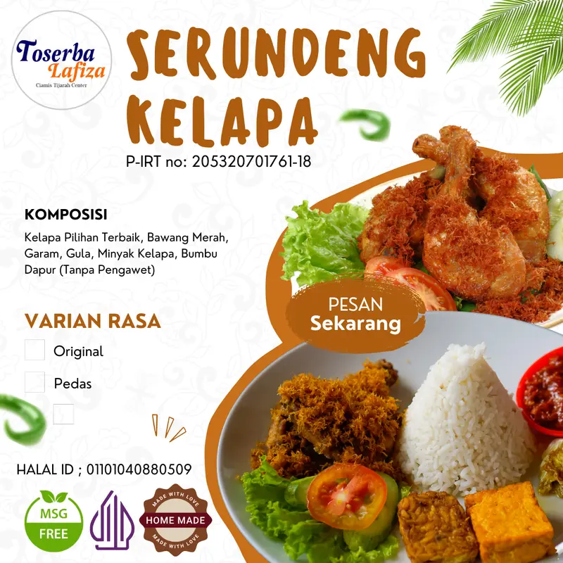 Serundeng Kelapa Original Kemasan -+210g - Serundeng Kelapa Asli Rasa Sari Ayam - BISA COD - Serundeng kelapa Ciamis 2