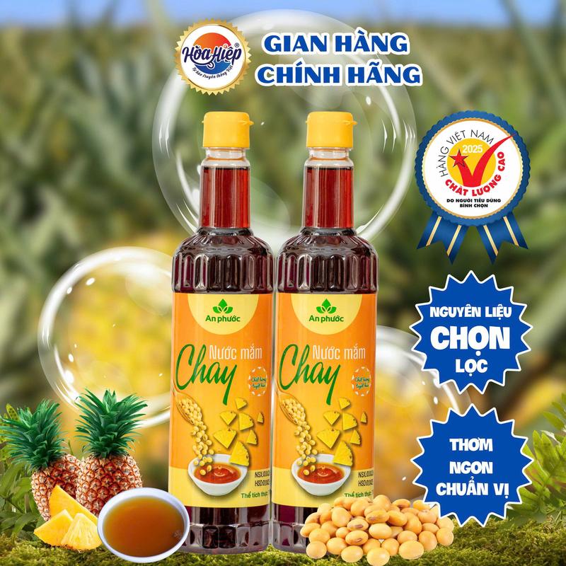 [COMBO 2 NƯỚC MẮM CHAY] Nước mắm chay An Phước Chai Pet 750ml - Thơm Ngon Nguyên Chất Từ Đậu Nành, Trái Thơm