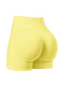 Nuevos shorts deportivos sin costuras para mujer con cintura de tres secciones y efecto “peach butt”, pantalones ajustados para yoga y fitness, pantalones de tres cuartos para correr.