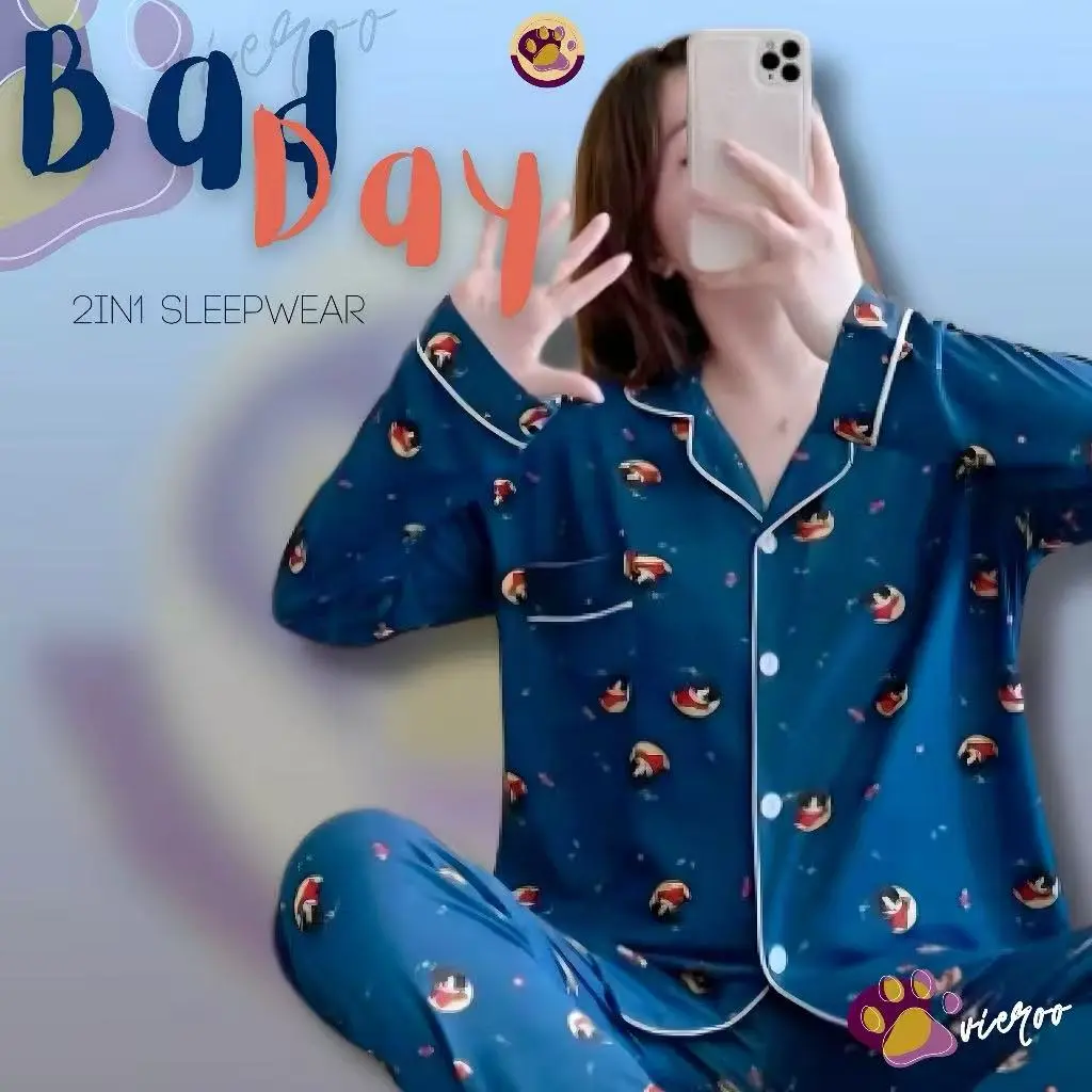 VKY WeHottie Korean BTS Inspired Jin Series Terno Cotton Longsleeves and Pajama Set