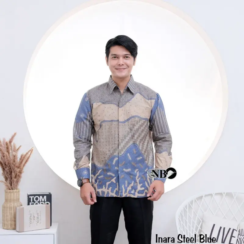 Baju Kemeja Batik Pria Lengan Panjang Santai Distro Halus Premium Jumbo Size M L XL XXL Dewasa Kerja Keren Motif Mewah Nyaman Cowok Casual Katun 7