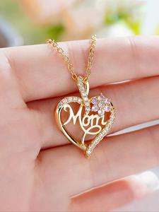 Collar colgante elegante con letra y corazón en forma de abanico, joyería para mujeres para bodas, vacaciones y como regalo del Día de la Madre