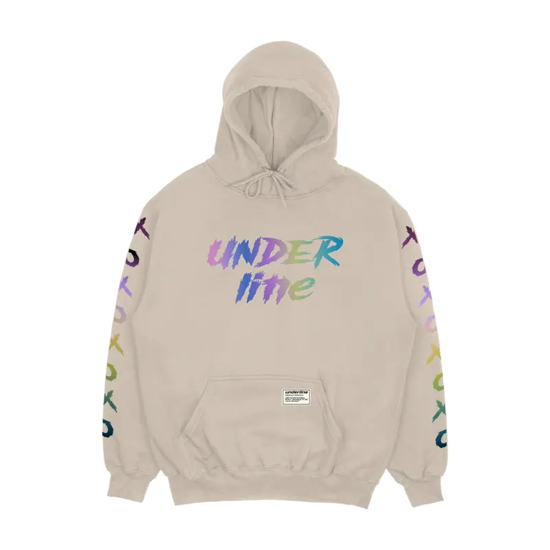 UNDERLINE - HOODIE REFLEKTIF MENYALA MOTIF X O X O SIZE M - XXL PRIA WANITA FLEECE TEBAL GRAMASI 280 UNISEX l RAINBOW 1
