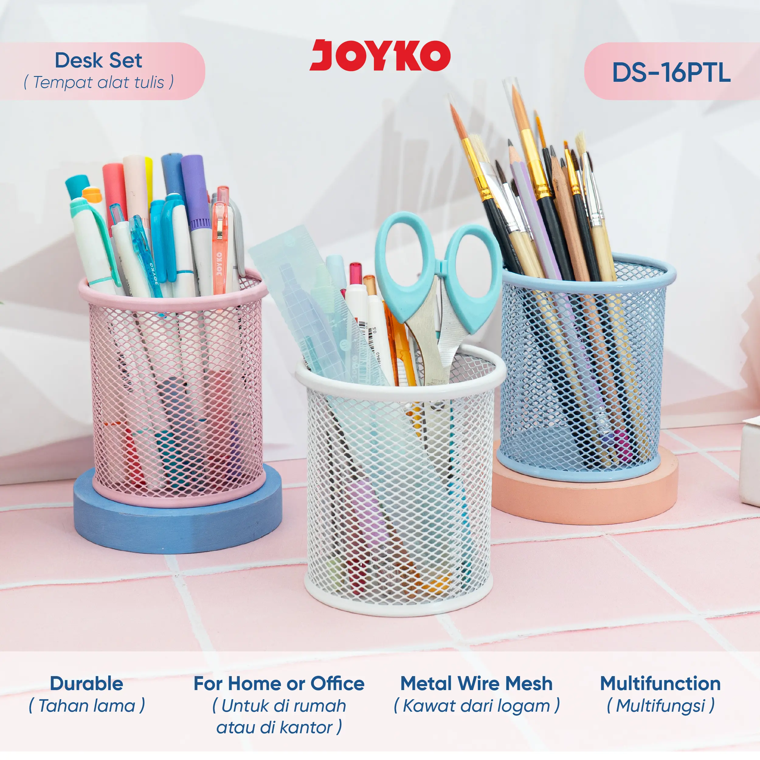 JOYKO Desk Set Pen Holder Tempat Alat Tulis Jaring Jala DS-16PTL