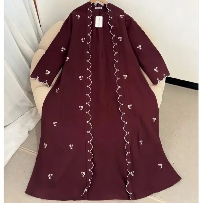 Aurora Abaya Turkey Premium Bahan Ceruty Baby Doll Full Furing Bordir Mewah Zipper Busui Friendly ABAYA DRESS WANITA 0