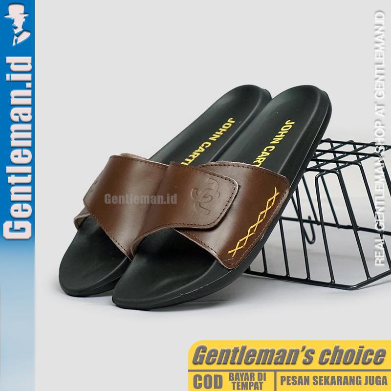 GENTLEMAN Onyx Sandal Slide Distro Casual Pria Kulit Asli Original 7