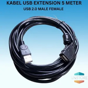 SKU-1066 KABEL USB MALE FEMALE 5M HITAM / PERPANJANGAN USB / EXTENSION Usb extender Usb Extention