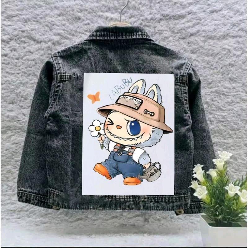 JAKET JEANS ANAK GAMBAR/KARAKTER LABUBU TERBARU USIA 1-10 TAHUN 2