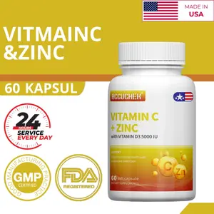 Suplemen Vitamin C + Zinc, membantu mempercepat pemulihan tubuh, menjaga kesehatan kulit, mendukung kesehatan tulang