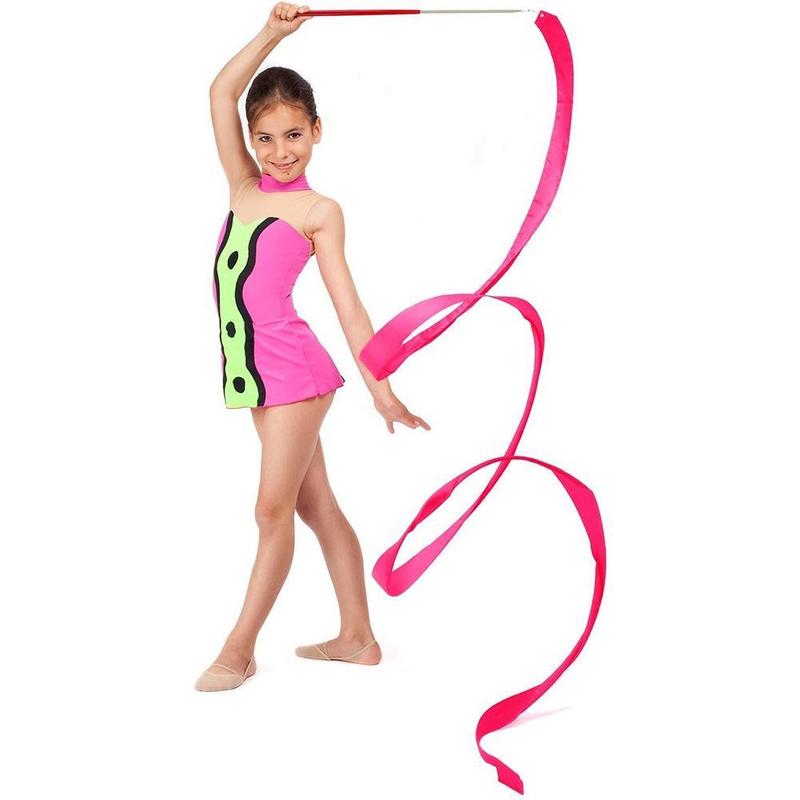 Product Introduction of 2M 4M Colorful Dance Ribbon Gym Rhythmic Art Gymnastic Streamer Gymrama Ribbo Stick Rod X3Z0 31