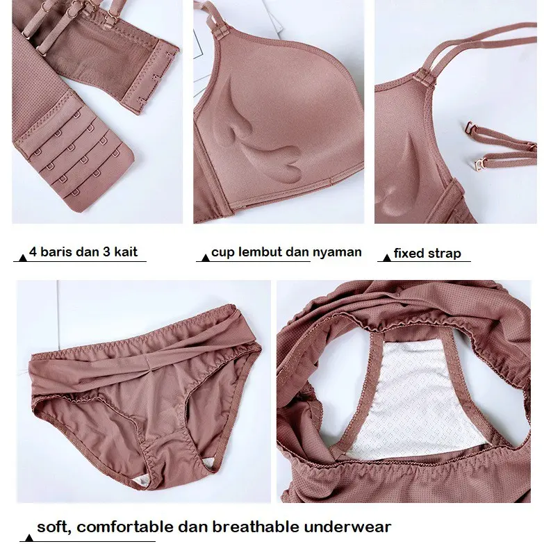 High Quality BH / BRA SET + CD RBV009 32AB-38AB tanpa kawat 4