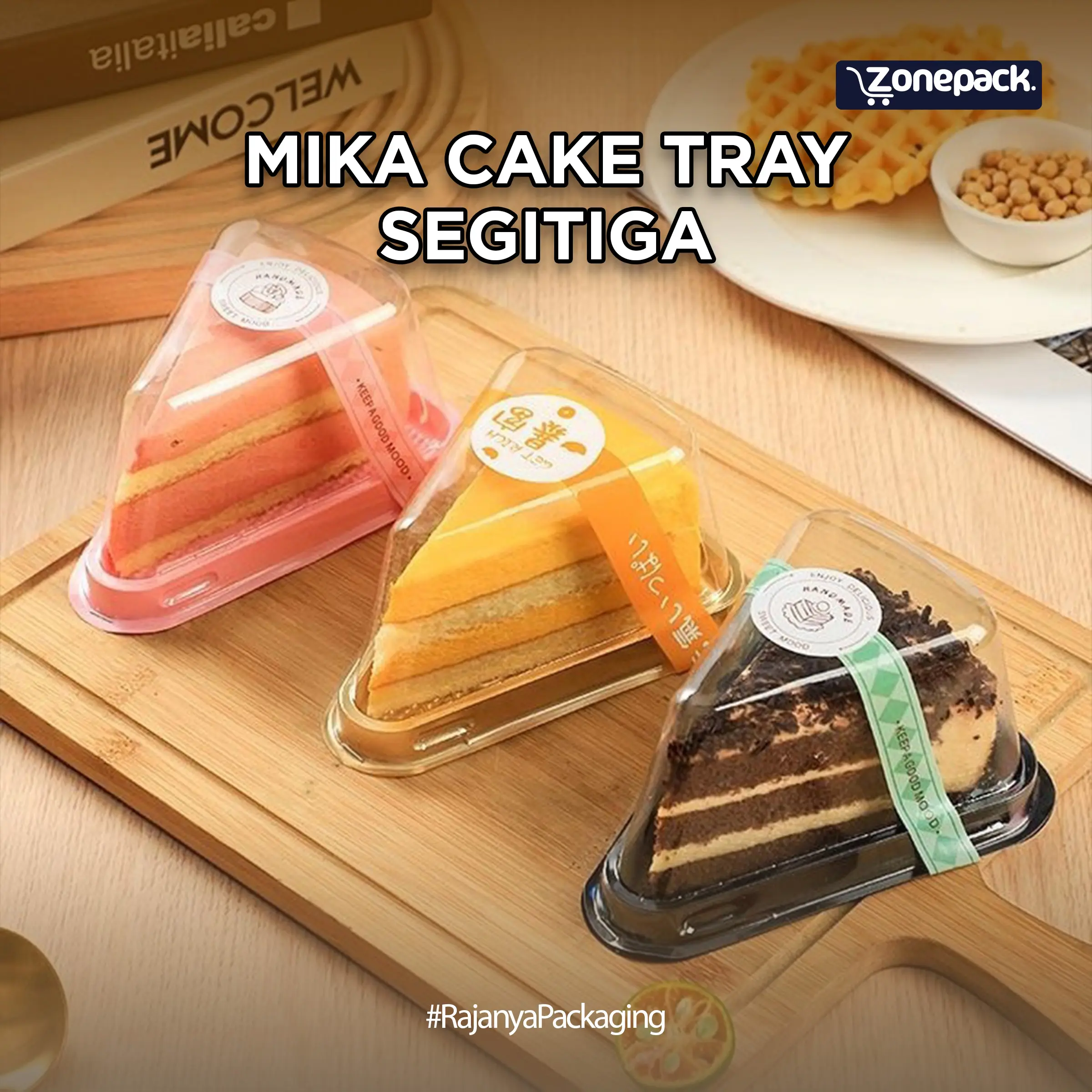 (10 PCS) Mika Cake Segitiga | Mika Kue Potong Slice | CT Segitiga Kemasan Kue Tart, Cheese Cake, Tiramisu