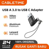 Gambar CABLETIME OTG USB C to USB A 3.0 Adapter Converter Fast Charging Data Transfer - CP73 black dari CABLETIME Jakarta Kota Administrasi Jakarta Barat 1 Tokopedia