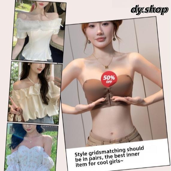 3CM Một Lớp Chống Trượt Ngực Nhỏ Chun Váy Có Dây Đeo Đồ Lót Đặc Biệt Cho Phụ Nữ Không Có Dây Đeo Vai Khóa Áo Ống Hỗ Trợ Trên Áo Ngực Vô Hình Áo Ngực Cúp Liền Mạch Thích Hợp Cho Phụ Nữ Áo Ngực Không Dây