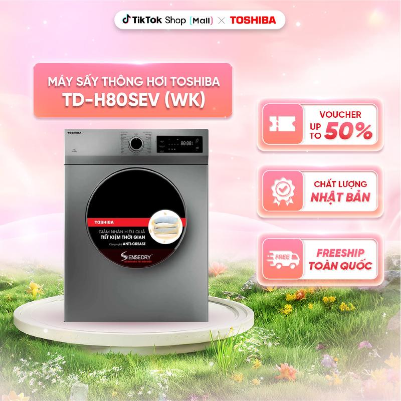 Máy sấy thông hơi Toshiba TD-H80SEV(WK) - Chính hãng