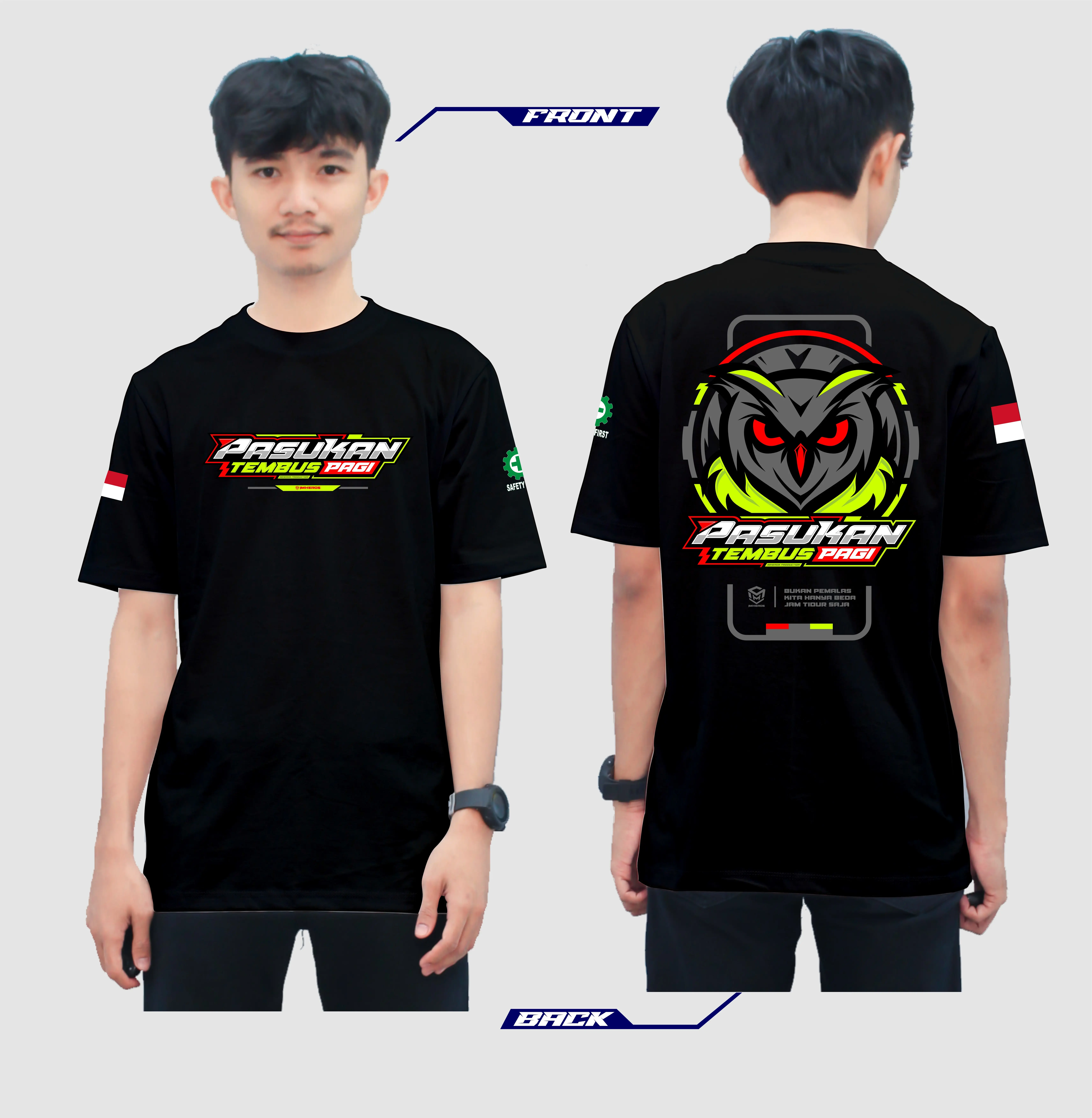 Kaos Pasukan Tembus Pagi New Konsep Pria Regular Unisex M-L-XL-XXL - Distro, Cowok