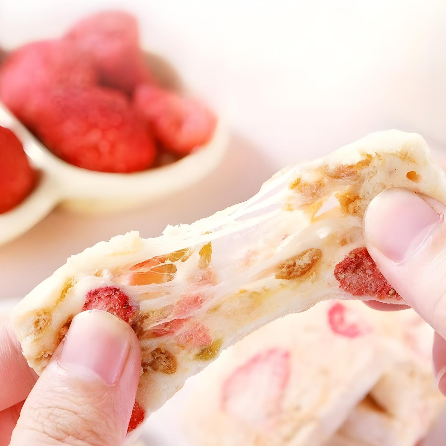 COD (Halal) Buah Nougat Crisp ukuran besar/28pcs Nougat Crisp/Stawberry/Matcha/Coklat/Cranberry/camilan/promo murah/buah kering/biskuit/camilan renyah dan lembut/snack premium halal/hadiah