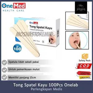 ONEMED - Tong Spatel Kayu / Tongue Cleaner Box Isi 100Pcs