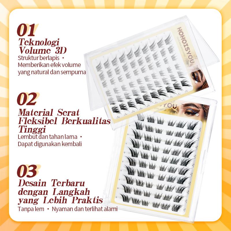 HOHOISYOU 60PCS Bulu Mata Palsu Gaya Fox Eye Tanpa Lem 9-14MM - Membuat Makeup Mata Alami dan Menawan untuk Pemula & Profesional - Peel Extension Eyelash Glam Removal - Asli, Panjang Panjang HOHOISYOU 60PCS Bulu Mata Palsu Gaya Fox Eye Tanpa Lem 9-14MM - Membuat Makeup Mata Alami dan Menawan untuk Pemula & Profesional - Peel Extension Eyelash Glam Removal - Asli, Panjang Panjang