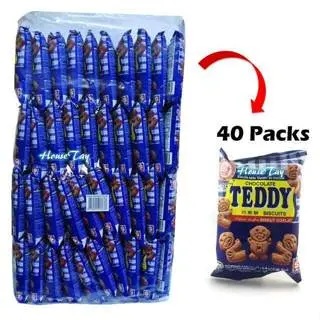 Teddy Choco Bear Chocolate Biscuit - 10 Packs, 14g Each, HALAL Snack