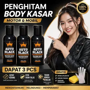 Paket 3 Pcs Penghitam Body Motor & Mobil / Isi 70 Ml / Penghitam Dashboard / Penghitam Permanent