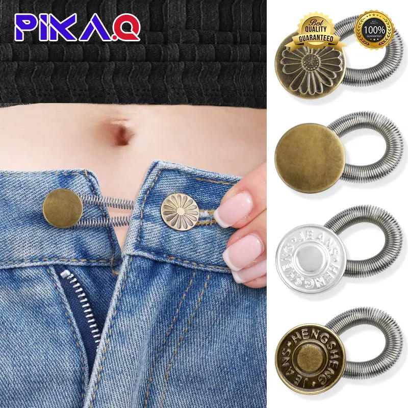 Metal Button Extender For Pants Jeans Free Sewing Adjustable Retractable Waist Extenders Button Waistband Expander