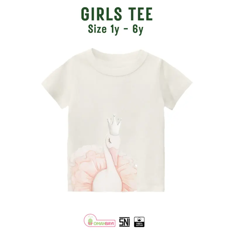 OMAHBAYI - Kaos Anak Perempuan Bahan Cotton Combad Umur 1 sampai 6 tahun 1