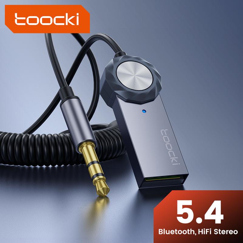 Bộ Chuyển Đổi Aux Bluetooth, Toocki, Cổng USB Sang Giắc Cắm 3.5Mm, Âm Nhạc Âm Thanh Xe Hơi, Mic, Bluetooth 5.4, Bộ Rảnh Tay, Tương Thích Với Bộ Phát Bluetooth Trên Ô Tô