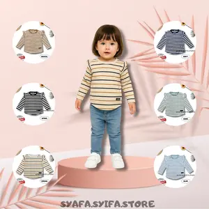 KAOS STRIPE ANAK PEREMPUAN / KAOS ANAK KEKINIAN / KAOS ANAK MOTIF TERBARU