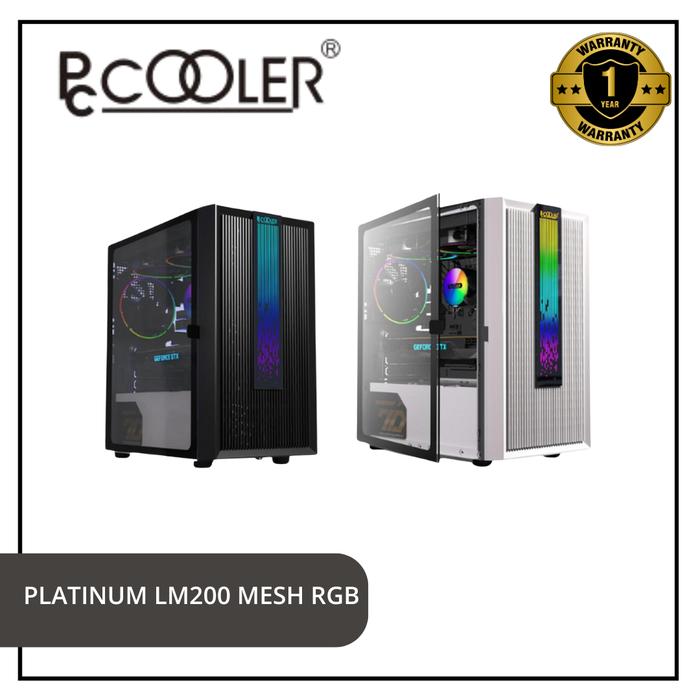 Gambar PCCOOLER PLATINUM LM200 Black White MESH RGB M-ATX Gaming Case - Black dari PCCOOLER Official Store Kota Administrasi Jakarta Pusat Tokopedia