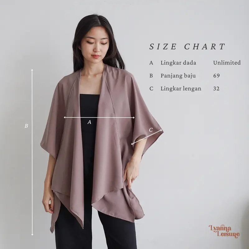 LYANNA - SORA Outer / Outer Wanita Oversize Batwing Cardigan Polos Jumbo Size 8
