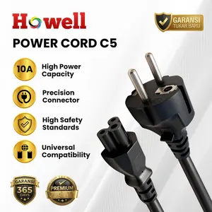 Adaptor Power Cord C5 1.8meter - 1,5meter | Howell Kabel Power C5 Mickey Mouse 10A 250V Pure Copper 1.2M / 1.8M Original Howell