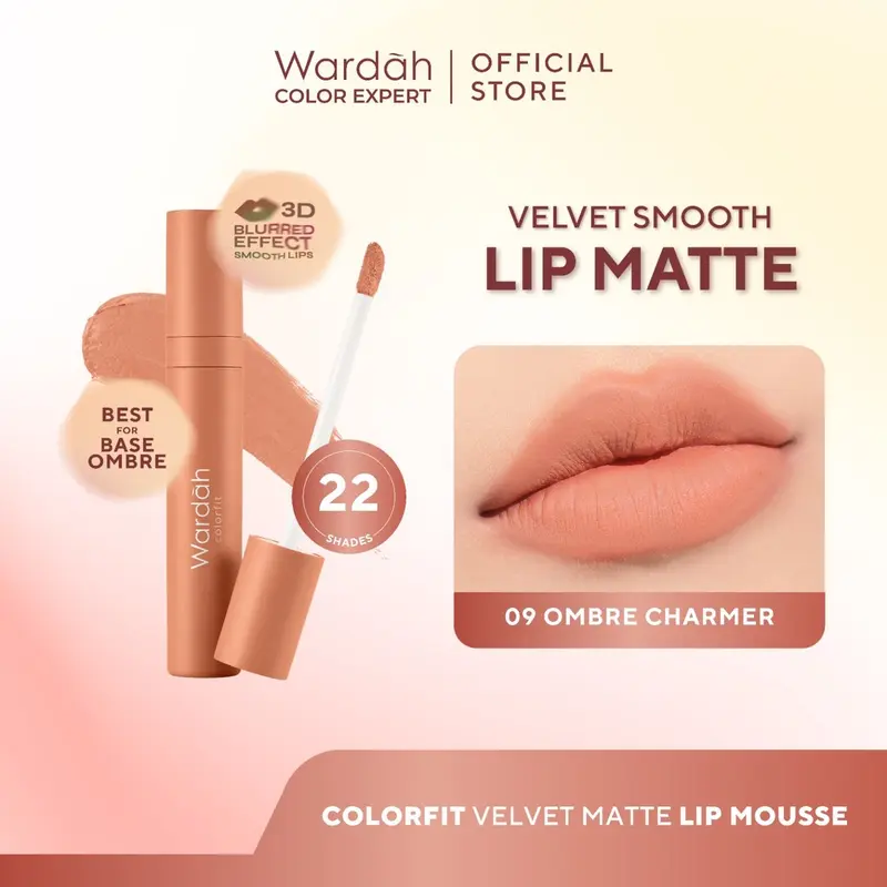 WARDAH COLORFIT VELVET MATTE LIP MOUSSE - Lip Cream Tahan Lama Tahan Air - Hasil Matte Tidak Lengket 0