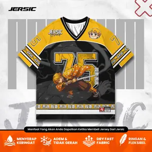 Jersey Demon Slayer Zenitsu 75 Anime Unisex Oversize Streetwear Bahan Adem Dry Fit - Jersic